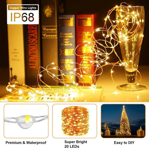 Mini Luz De Navidad Led Con Pilas, 40 Unidades