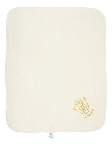 Baby Mink Frazada Bautizo Angel Oro Color Blanco