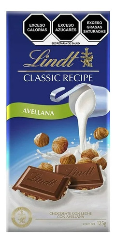 Chocolate Con Leche Lindt Classic Recipe Con Avellana 125 G