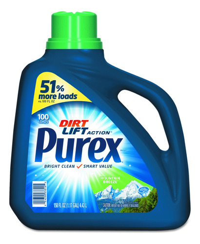 Purex Detergente Líquido Para Ropa, Mountain Breeze, 150 O.