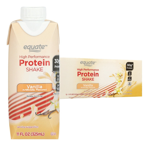 Equate Batido De Proteína. 30 Gramos Vainilla 12 Pz 325ml