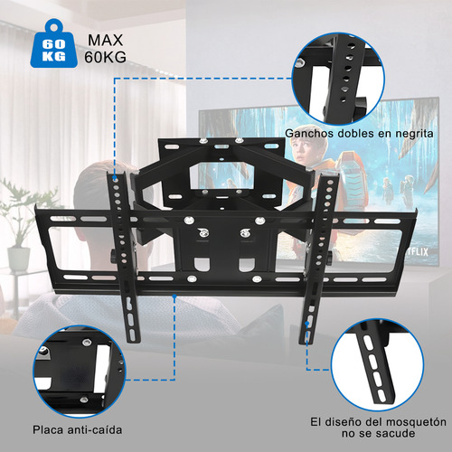 Soporte De Pantalla Tv Pared Apoyo 32 A 85 Pulgada