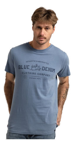 Remera Blue Denim Para Hombre Motor Oil