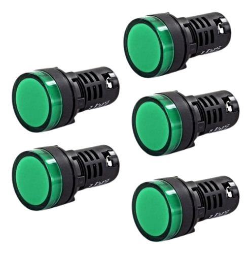 Sinaleiros A Led Verde Diam.22mm 24v 5pçs