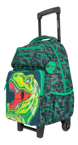 Mochila Xtrem Run Dino Skull Dinosaurio Carro Ruedas 28lts