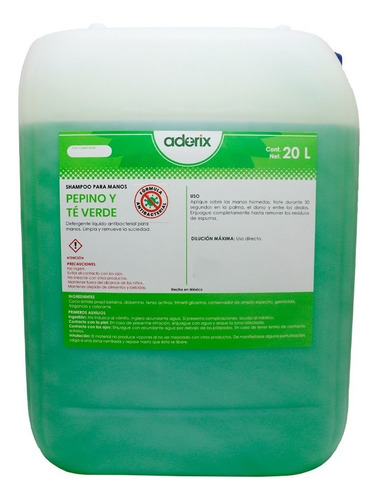 Jabón Líquido Para Manos Aroma Pepino Y Té Verde 20 Litros