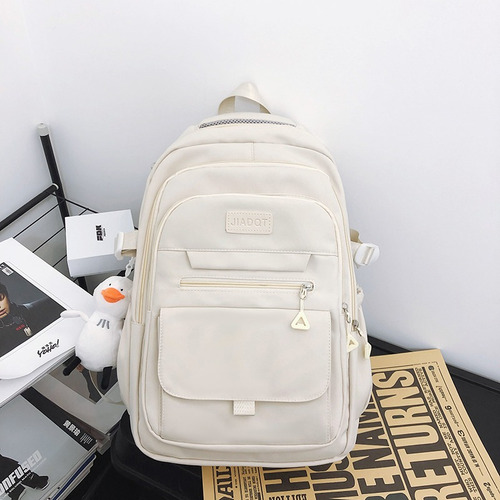 Nueva Mochila Clásica Para Campus, Mochila Impermeable, Bolso De Viaje Para Exteriores, Mochila Para Computadora Portátil De Gran Capacidad. Blanco