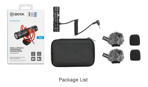 Imagem 6 de 7 de Microfone Boya By-mm1 Pro Dual Mic P/ Câmera Dslr Smartphone