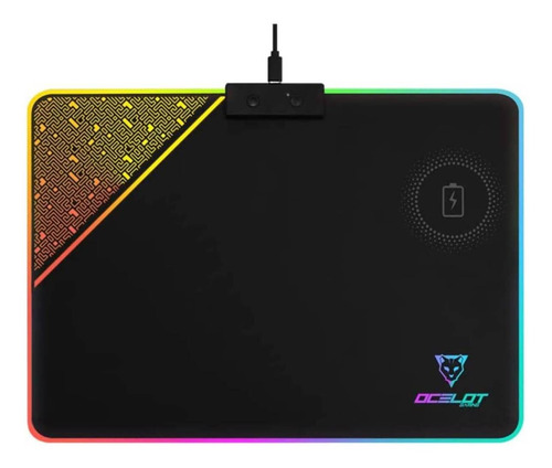 Ocelot Gaming Ompr01 - Mousepad Rgb Rígido Carga Inalámbrica Color Negro