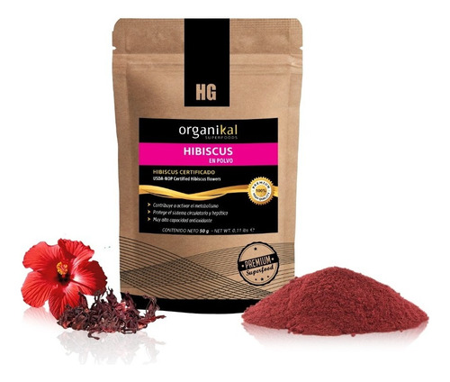 Hibiscus En Polvo Organikal X50gr Premium Hgl