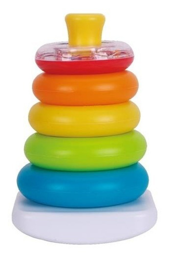 Brinquedo Encaixe Para Bebês Argolas Rainbow Rings Com Som