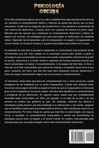 Psicología oscura: Lo que las personas maquiavélicas poderosas saben, y usted no, sobre persuasión, de Steven turner., vol. Único. Editorial Bravex Publications, tapa blanda en español, 2019