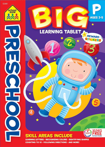 Libro: School Zone Preschool Learning Tablet Workbook 240 3