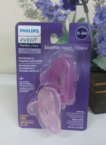 Chupetas Philips Avent Soothie Heart / Coeur - 0/3meses Cor Rosa Lisa Período De Idade 0-3m