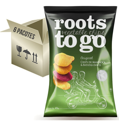 12x Chips Mandioca E Batata-doce Roots To Go 45g