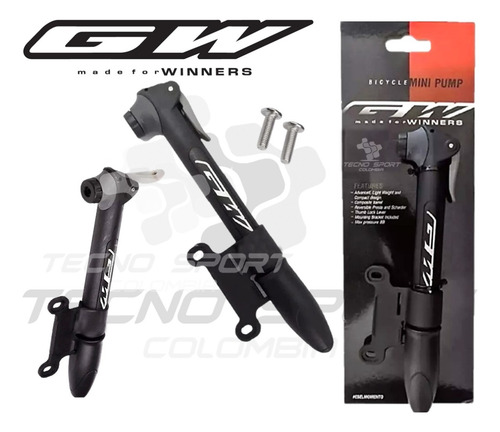 Imagen 4 de 7 de Inflador Gw Mini Bomba Aire Bicicleta 120psi Ruta Mtb