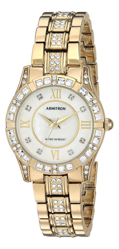 Reloj De Mujer Armitron En Tono Dorado Con Cristales Genuino