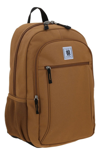 Mochila Grande Chenson 1818 Wynn Juvenil Unisex Hombre Cafe Marrón Liso