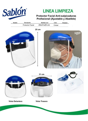 2 Pack Caretas Protector Profesional Abatible Mascarilla
