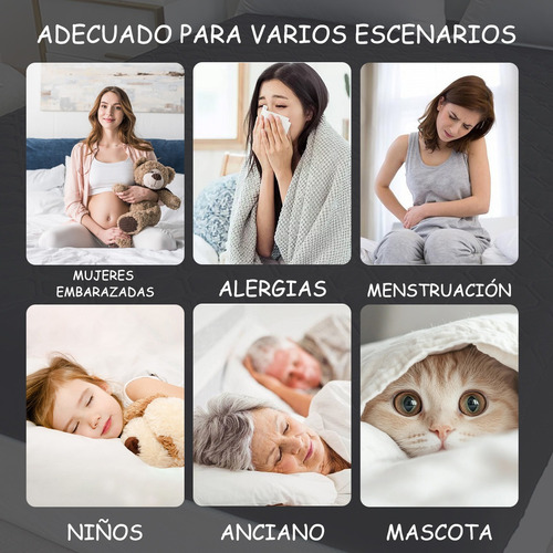 Funda De Colchón Tamaño Queen 100 % Impermeable De 200 X 150 Blanco Matrimonial