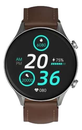 Reloj Inteligente Para Hombre Compatible Con Motorola, Oppo Azul Piel Lisa Café