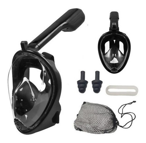 Imagen 5 de 5 de Mascara Buceo Snorkel Full Face Gopro Negro L-xl