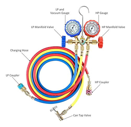 Orionmotortech Juego De Medidores De Ca Para R134a R12 R22 R