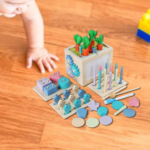 Juego De Juguetes Montessori Para Atar Cuentas, Formas Y