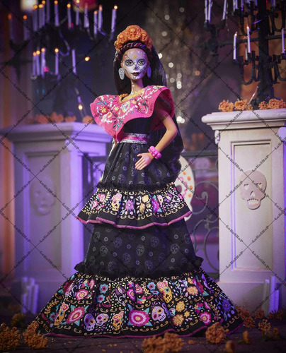 Barbie Día De Muertos 2021 Gxl27 Nueva Con Su Shipper Café