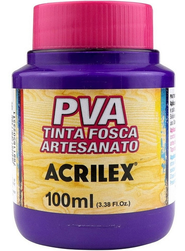 Tinta Artesanato Pva Fosca 100ml Acrilex Cores Mdf Atóxica Cor Violeta