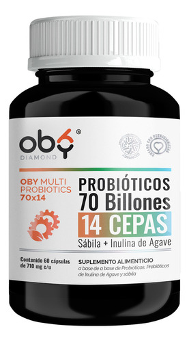 Oby Multi Probioticos 70 Billones 14 Cepas + Inulina 60 Caps Sabor Sin sabor