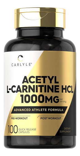 Acetil L-carnitina Hcl Potente 1000 Mg Americano Prime Sabor Sin Sabor