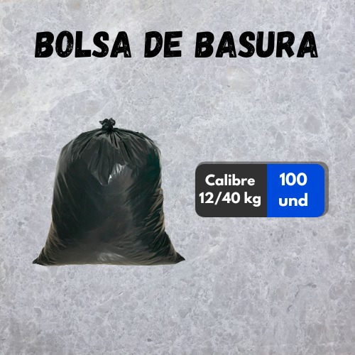 Bolsas De Basura 40 Kg Calibre 12 Bultox100 Unidades