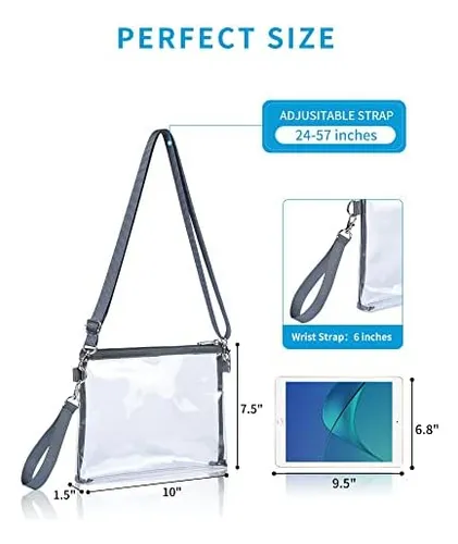 Bagenius Clear Purse Stadium Para Mujer, Bolso Transparente
