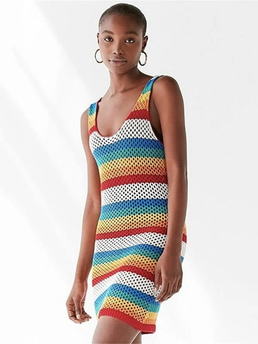 Vestido Sexy Multicolor De Playa Pareo De Colores Para Mujer