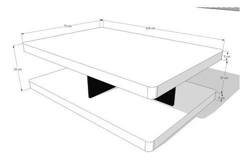 Imagen 2 de 4 de Mesa De Centro Poliuretano Alto Brillo 100 X 70 Ref: Lyra