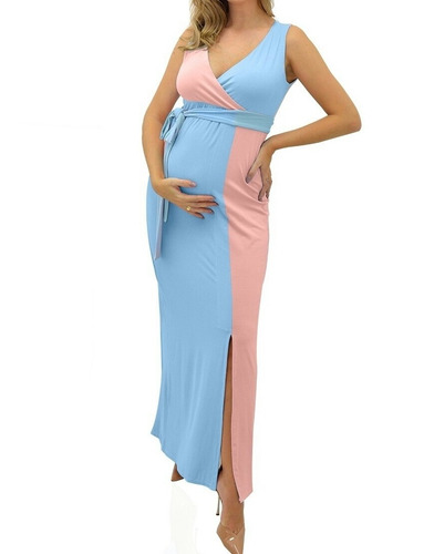 vestido azul gravida