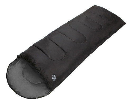 Bolsa De Dormir Waterdog Inca 200 Con Diseño Lisa Color Negro/gris Talle Grande