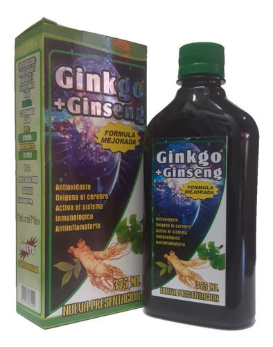 Ginkgo+ginseng Liquido 375ml - Unidad a $43