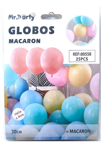 Set De 25 Globos Macaron Aire O Helio 30 Cm Naranjo