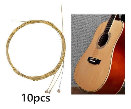 Juego De 10 Cuerdas De Guitarra, Cuerdas De Guitarra Dorado