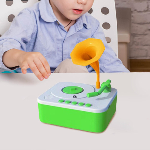 // Gramofone Infantil Com 96 Cartas, Fonógrafo Infantil, B