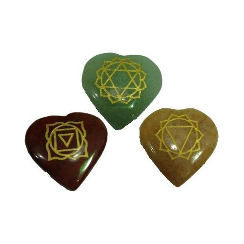 Set  7 Corazónes De Piedras Chakras 