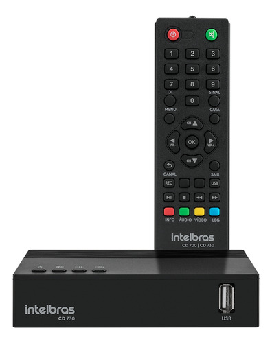Conversor Digital Cd 730 De Tv Com Gravador Intelbras Preto