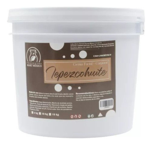 Crema Extracto Natural De Tepezcohuite Facial (4 Kilos)