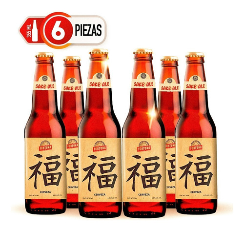 Six Pack Cerveza Artesanal Fortuna Sake Ale 355 C/u