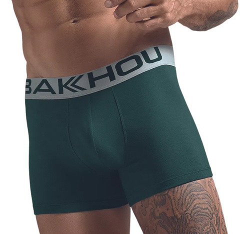 Boxer Algodón Y Lycra Liso Con Collareta Bakhou Art 2000