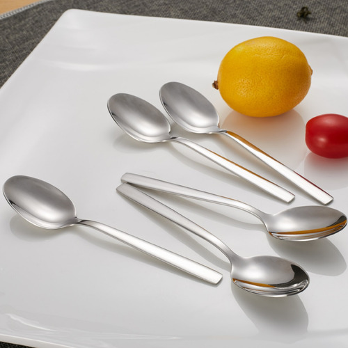 Cuchara Para Sopa, 12 Unidades, Mango Largo, Acero Inoxidabl