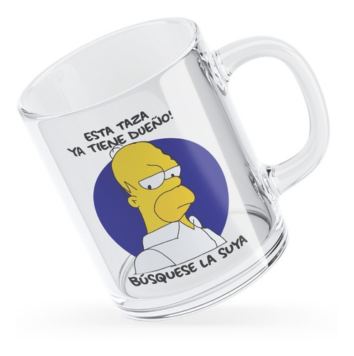 Taza Vidrio Meme  No Toques Mi Taza Homero Simpson