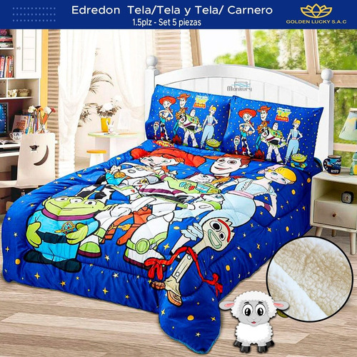 Cobertor, Edredon Disney/marvel Tela-carnero 1.5plz 5 Piezas